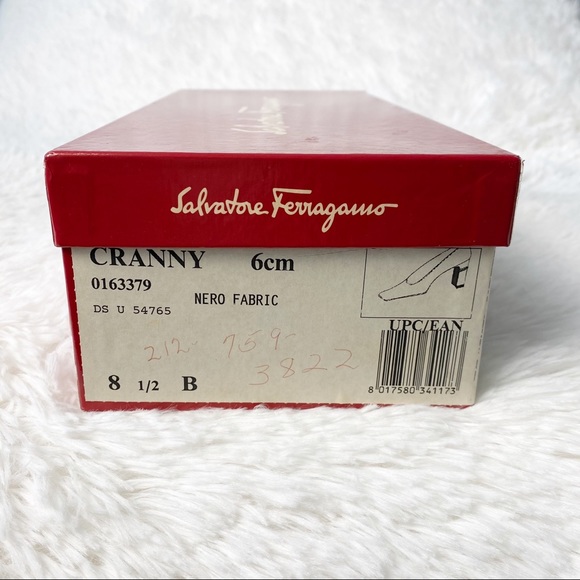 Salvatore Ferragamo Vintage Nero Square Cranny Block Heels Women's Size 8.5B - Picture 3 of 12